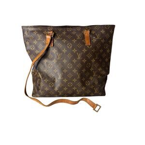 Authentic Louis Vuitton Monogram Tote Bag Vintage Brown LV Fair Condition Repair